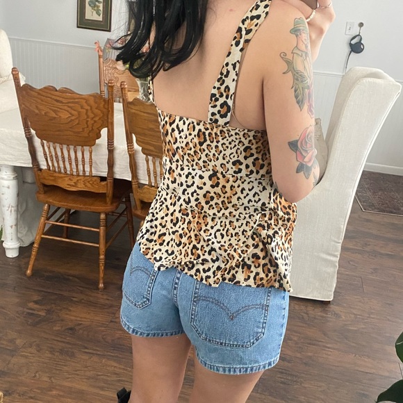 Vintage Y2K cheetah print twist from tank top size m - Picture 3 of 6